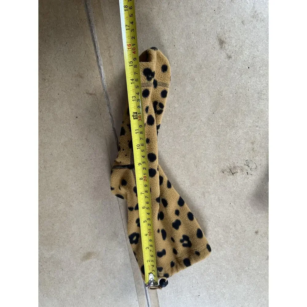 Muk Luks Boot Socks Womens One Size Regular Beige Fleece Leopard Print